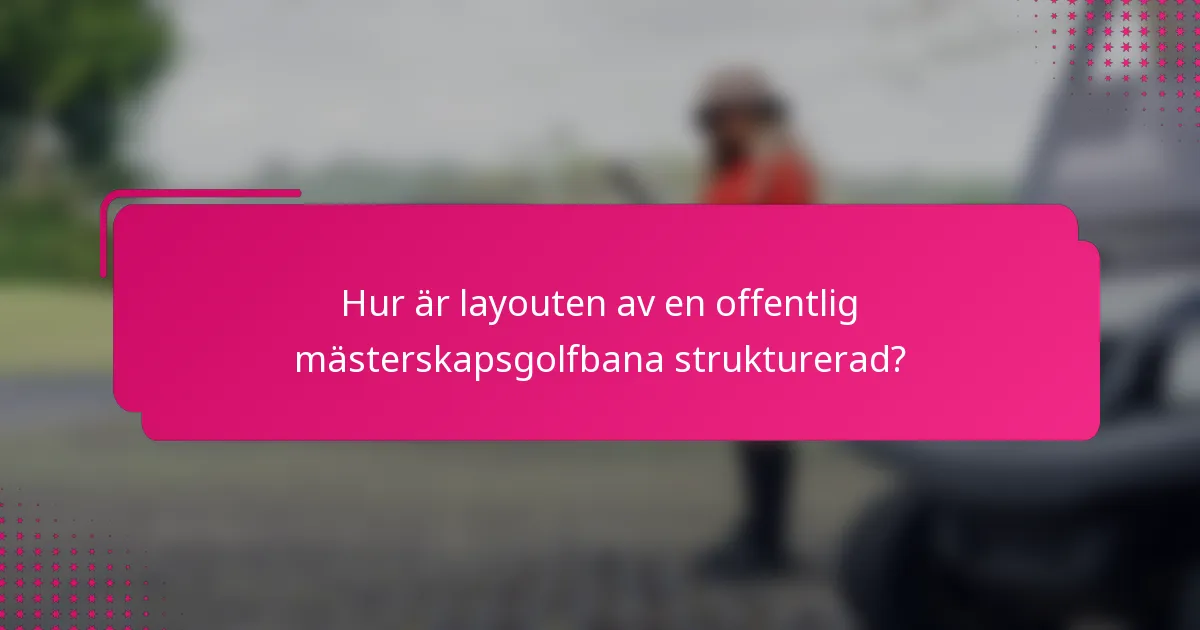 Hur är layouten av en offentlig mästerskapsgolfbana strukturerad?