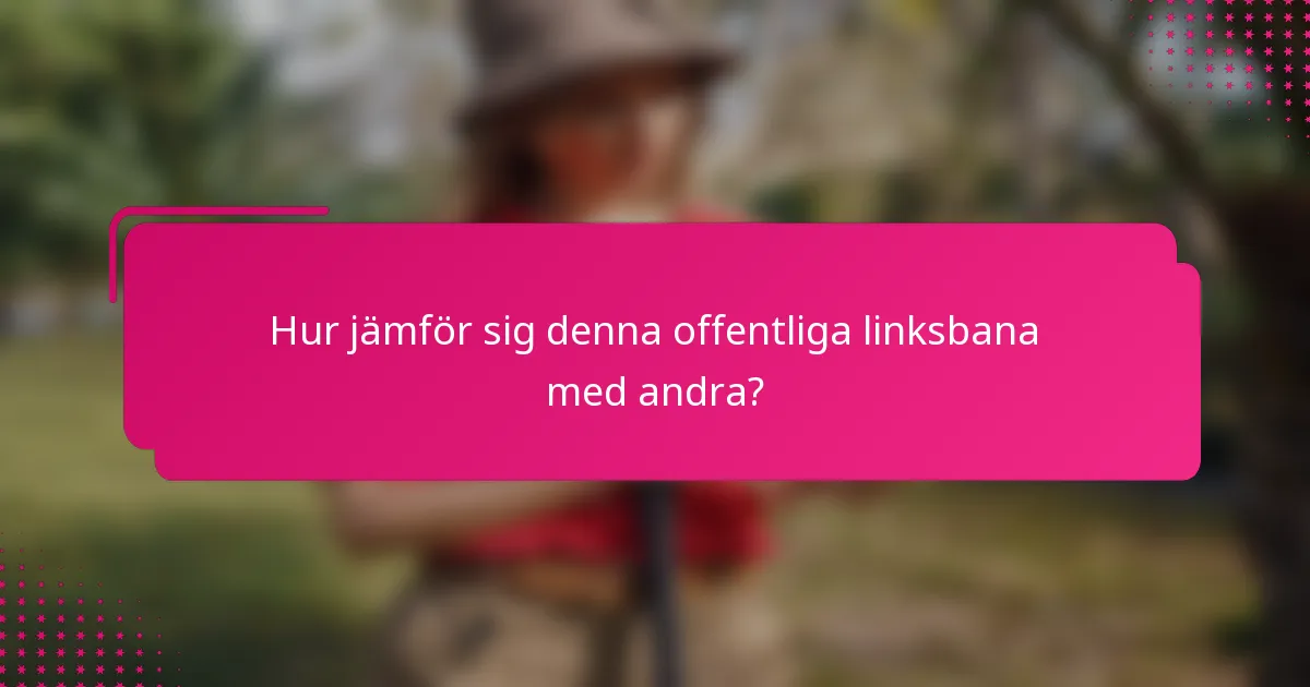 Hur jämför sig denna offentliga linksbana med andra?
